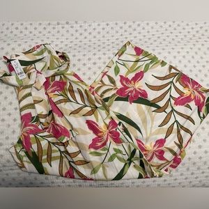 New York and company belt tropical wide pant